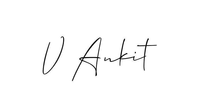 Create a beautiful signature design for name V Ankit. With this signature (Allison_Script) fonts, you can make a handwritten signature for free. V Ankit signature style 2 images and pictures png