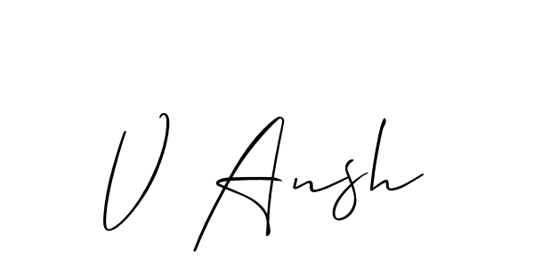 Best and Professional Signature Style for V Ansh. Allison_Script Best Signature Style Collection. V Ansh signature style 2 images and pictures png