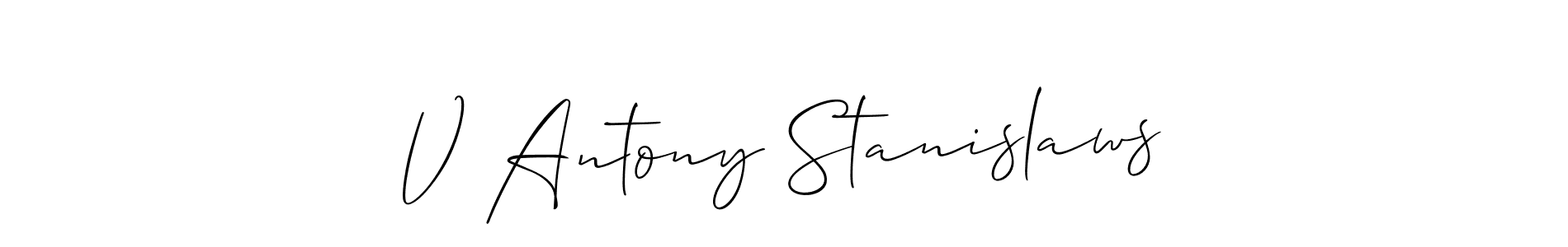 How to Draw V Antony Stanislaws signature style? Allison_Script is a latest design signature styles for name V Antony Stanislaws. V Antony Stanislaws signature style 2 images and pictures png