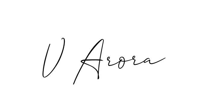 How to make V Arora signature? Allison_Script is a professional autograph style. Create handwritten signature for V Arora name. V Arora signature style 2 images and pictures png