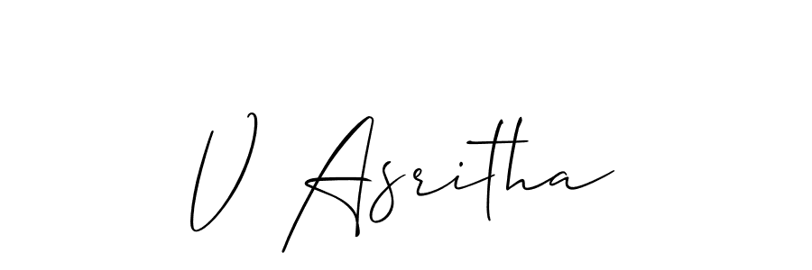 How to make V Asritha signature? Allison_Script is a professional autograph style. Create handwritten signature for V Asritha name. V Asritha signature style 2 images and pictures png