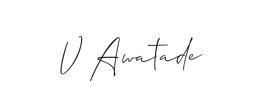 How to make V Awatade name signature. Use Allison_Script style for creating short signs online. This is the latest handwritten sign. V Awatade signature style 2 images and pictures png