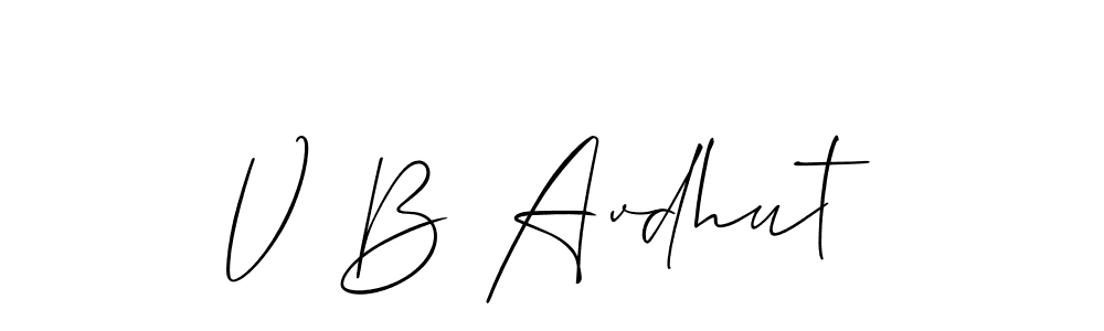 Use a signature maker to create a handwritten signature online. With this signature software, you can design (Allison_Script) your own signature for name V B Avdhut. V B Avdhut signature style 2 images and pictures png