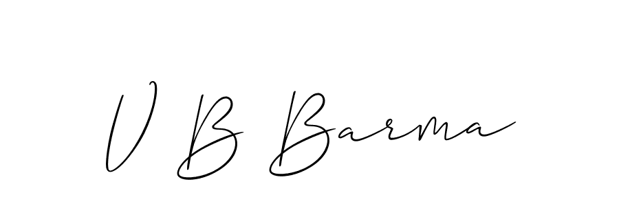 Allison_Script is a professional signature style that is perfect for those who want to add a touch of class to their signature. It is also a great choice for those who want to make their signature more unique. Get V B Barma name to fancy signature for free. V B Barma signature style 2 images and pictures png