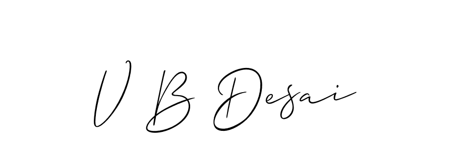 You should practise on your own different ways (Allison_Script) to write your name (V B Desai) in signature. don't let someone else do it for you. V B Desai signature style 2 images and pictures png