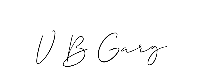 if you are searching for the best signature style for your name V B Garg. so please give up your signature search. here we have designed multiple signature styles  using Allison_Script. V B Garg signature style 2 images and pictures png