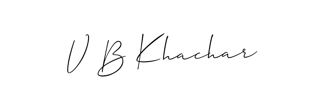 V B Khachar stylish signature style. Best Handwritten Sign (Allison_Script) for my name. Handwritten Signature Collection Ideas for my name V B Khachar. V B Khachar signature style 2 images and pictures png