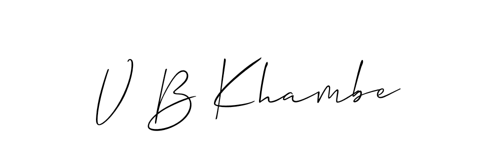 Best and Professional Signature Style for V B Khambe. Allison_Script Best Signature Style Collection. V B Khambe signature style 2 images and pictures png