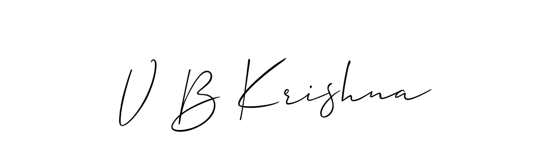 Make a beautiful signature design for name V B Krishna. With this signature (Allison_Script) style, you can create a handwritten signature for free. V B Krishna signature style 2 images and pictures png