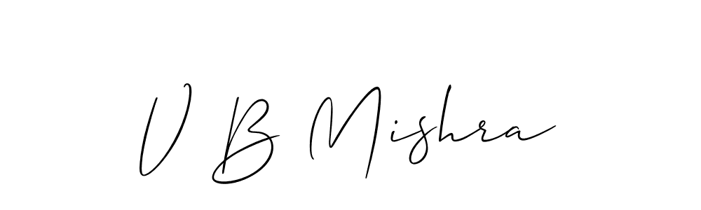 Use a signature maker to create a handwritten signature online. With this signature software, you can design (Allison_Script) your own signature for name V B Mishra. V B Mishra signature style 2 images and pictures png