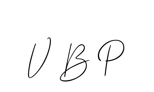 The best way (Allison_Script) to make a short signature is to pick only two or three words in your name. The name V B P include a total of six letters. For converting this name. V B P signature style 2 images and pictures png