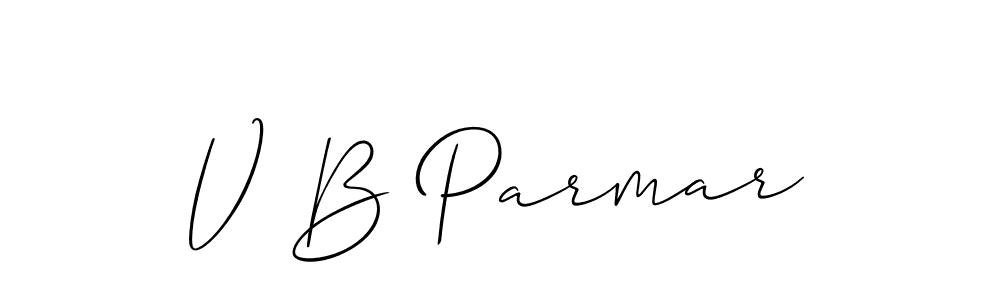 Also You can easily find your signature by using the search form. We will create V B Parmar name handwritten signature images for you free of cost using Allison_Script sign style. V B Parmar signature style 2 images and pictures png