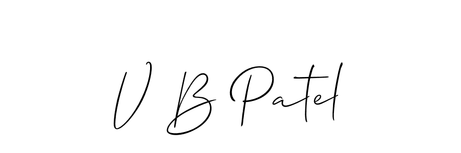 Create a beautiful signature design for name V B Patel. With this signature (Allison_Script) fonts, you can make a handwritten signature for free. V B Patel signature style 2 images and pictures png