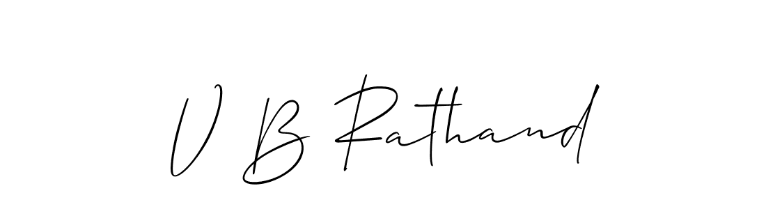 How to make V B Rathand name signature. Use Allison_Script style for creating short signs online. This is the latest handwritten sign. V B Rathand signature style 2 images and pictures png