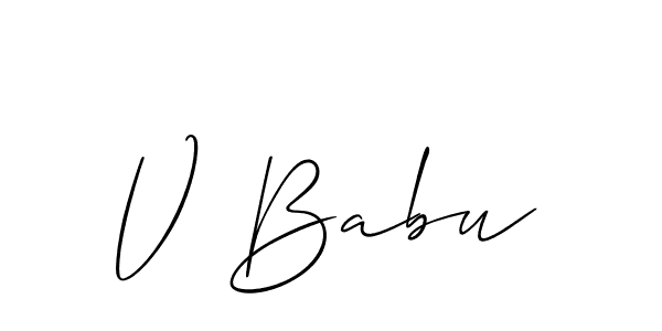 Make a beautiful signature design for name V Babu. With this signature (Allison_Script) style, you can create a handwritten signature for free. V Babu signature style 2 images and pictures png