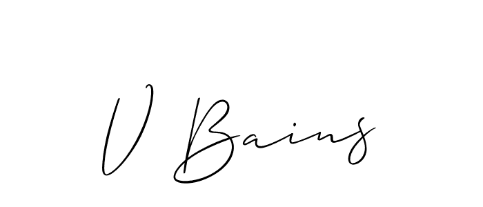 Make a beautiful signature design for name V Bains. With this signature (Allison_Script) style, you can create a handwritten signature for free. V Bains signature style 2 images and pictures png