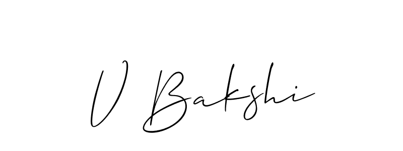 You can use this online signature creator to create a handwritten signature for the name V Bakshi. This is the best online autograph maker. V Bakshi signature style 2 images and pictures png