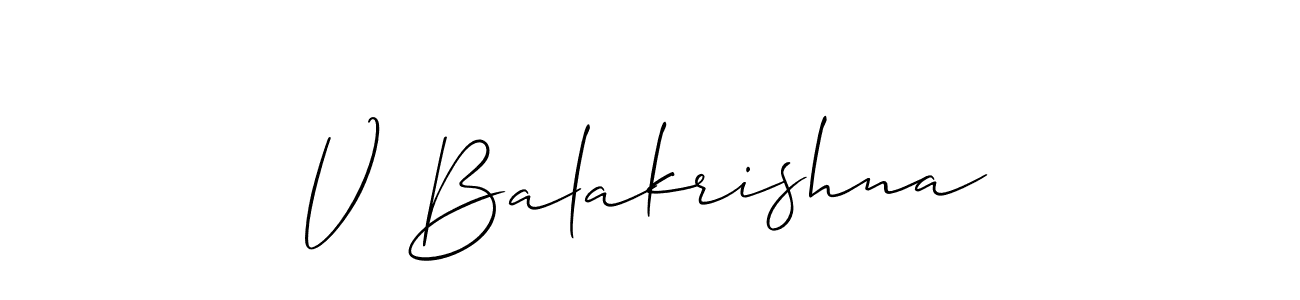 Create a beautiful signature design for name V Balakrishna. With this signature (Allison_Script) fonts, you can make a handwritten signature for free. V Balakrishna signature style 2 images and pictures png