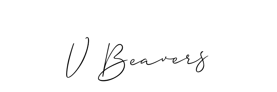 It looks lik you need a new signature style for name V Beavers. Design unique handwritten (Allison_Script) signature with our free signature maker in just a few clicks. V Beavers signature style 2 images and pictures png