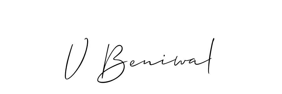 Similarly Allison_Script is the best handwritten signature design. Signature creator online .You can use it as an online autograph creator for name V Beniwal. V Beniwal signature style 2 images and pictures png