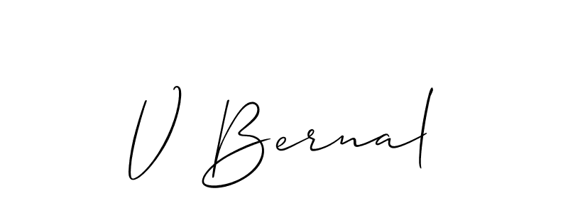 Check out images of Autograph of V Bernal name. Actor V Bernal Signature Style. Allison_Script is a professional sign style online. V Bernal signature style 2 images and pictures png