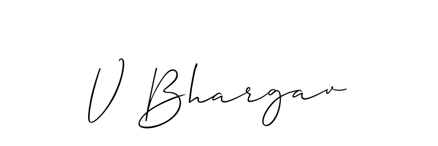 Make a beautiful signature design for name V Bhargav. With this signature (Allison_Script) style, you can create a handwritten signature for free. V Bhargav signature style 2 images and pictures png