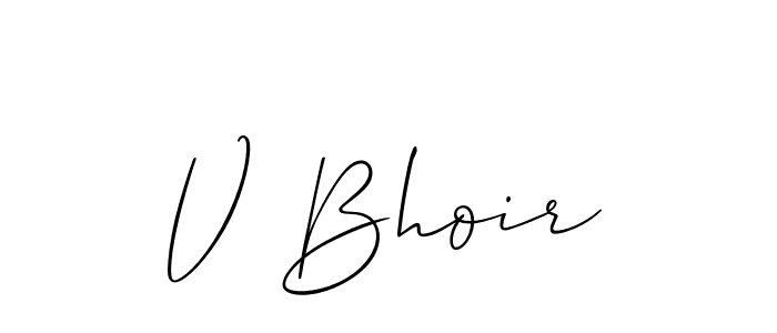 Also we have V Bhoir name is the best signature style. Create professional handwritten signature collection using Allison_Script autograph style. V Bhoir signature style 2 images and pictures png