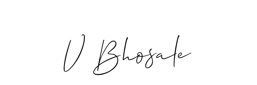 How to make V Bhosale name signature. Use Allison_Script style for creating short signs online. This is the latest handwritten sign. V Bhosale signature style 2 images and pictures png