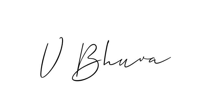 Allison_Script is a professional signature style that is perfect for those who want to add a touch of class to their signature. It is also a great choice for those who want to make their signature more unique. Get V Bhuva name to fancy signature for free. V Bhuva signature style 2 images and pictures png