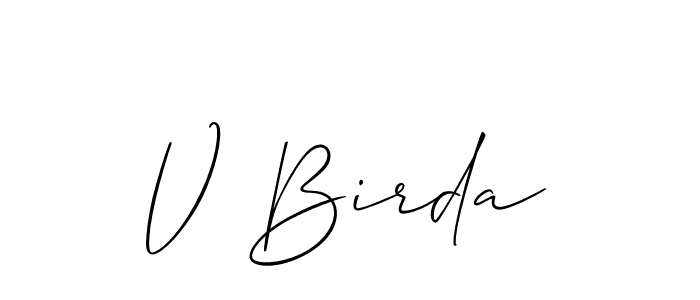 if you are searching for the best signature style for your name V Birda. so please give up your signature search. here we have designed multiple signature styles  using Allison_Script. V Birda signature style 2 images and pictures png