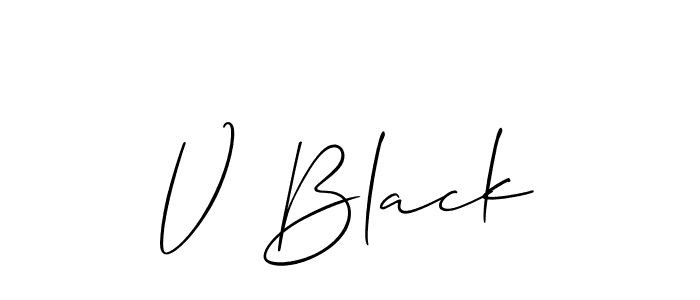 Make a beautiful signature design for name V Black. With this signature (Allison_Script) style, you can create a handwritten signature for free. V Black signature style 2 images and pictures png