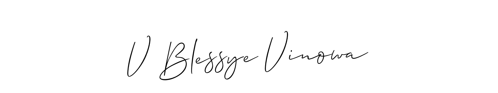 Check out images of Autograph of V Blessye Vinowa name. Actor V Blessye Vinowa Signature Style. Allison_Script is a professional sign style online. V Blessye Vinowa signature style 2 images and pictures png