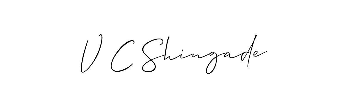 Make a beautiful signature design for name V C Shingade. With this signature (Allison_Script) style, you can create a handwritten signature for free. V C Shingade signature style 2 images and pictures png