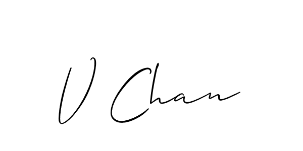 V Chan stylish signature style. Best Handwritten Sign (Allison_Script) for my name. Handwritten Signature Collection Ideas for my name V Chan. V Chan signature style 2 images and pictures png