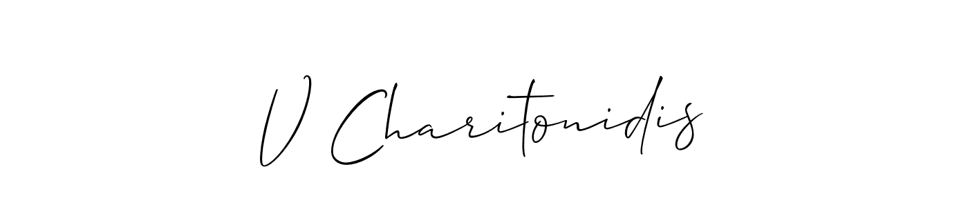 V Charitonidis stylish signature style. Best Handwritten Sign (Allison_Script) for my name. Handwritten Signature Collection Ideas for my name V Charitonidis. V Charitonidis signature style 2 images and pictures png