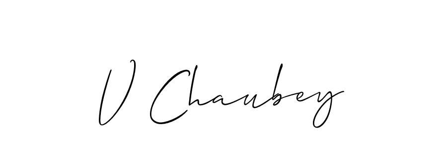 V Chaubey stylish signature style. Best Handwritten Sign (Allison_Script) for my name. Handwritten Signature Collection Ideas for my name V Chaubey. V Chaubey signature style 2 images and pictures png