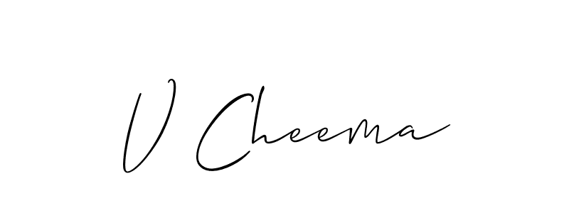 How to make V Cheema signature? Allison_Script is a professional autograph style. Create handwritten signature for V Cheema name. V Cheema signature style 2 images and pictures png