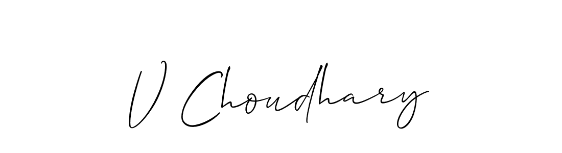 Make a beautiful signature design for name V Choudhary. With this signature (Allison_Script) style, you can create a handwritten signature for free. V Choudhary signature style 2 images and pictures png