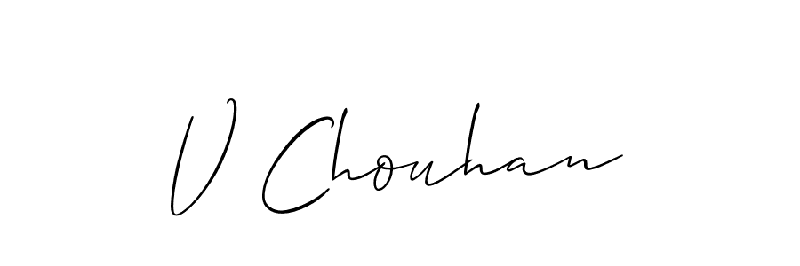 V Chouhan stylish signature style. Best Handwritten Sign (Allison_Script) for my name. Handwritten Signature Collection Ideas for my name V Chouhan. V Chouhan signature style 2 images and pictures png