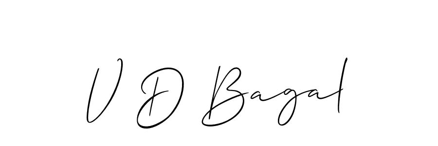 It looks lik you need a new signature style for name V D Bagal. Design unique handwritten (Allison_Script) signature with our free signature maker in just a few clicks. V D Bagal signature style 2 images and pictures png