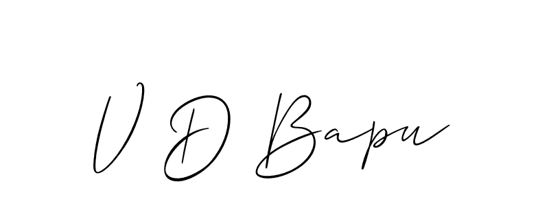 How to make V D Bapu name signature. Use Allison_Script style for creating short signs online. This is the latest handwritten sign. V D Bapu signature style 2 images and pictures png