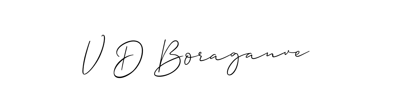 It looks lik you need a new signature style for name V D Boraganve. Design unique handwritten (Allison_Script) signature with our free signature maker in just a few clicks. V D Boraganve signature style 2 images and pictures png
