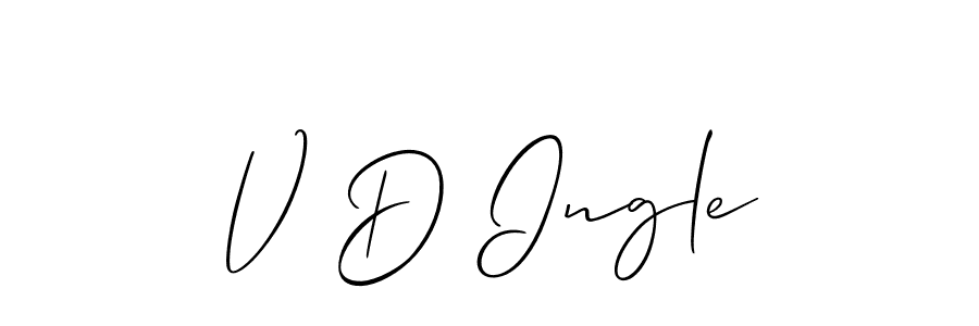 if you are searching for the best signature style for your name V D Ingle. so please give up your signature search. here we have designed multiple signature styles  using Allison_Script. V D Ingle signature style 2 images and pictures png
