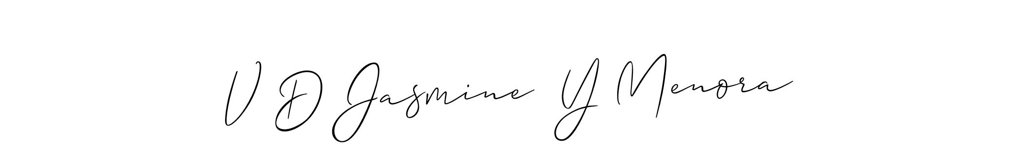 How to Draw V D Jasmine  Y Menora signature style? Allison_Script is a latest design signature styles for name V D Jasmine  Y Menora. V D Jasmine  Y Menora signature style 2 images and pictures png