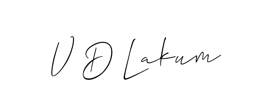 Similarly Allison_Script is the best handwritten signature design. Signature creator online .You can use it as an online autograph creator for name V D Lakum. V D Lakum signature style 2 images and pictures png