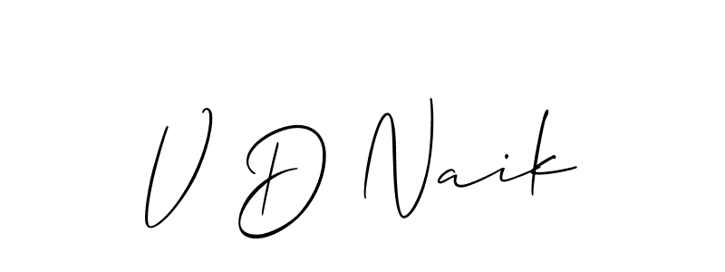 How to make V D Naik name signature. Use Allison_Script style for creating short signs online. This is the latest handwritten sign. V D Naik signature style 2 images and pictures png