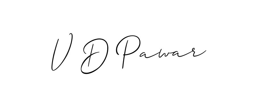 How to make V D Pawar signature? Allison_Script is a professional autograph style. Create handwritten signature for V D Pawar name. V D Pawar signature style 2 images and pictures png