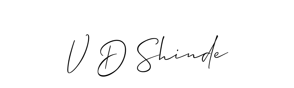 Create a beautiful signature design for name V D Shinde. With this signature (Allison_Script) fonts, you can make a handwritten signature for free. V D Shinde signature style 2 images and pictures png