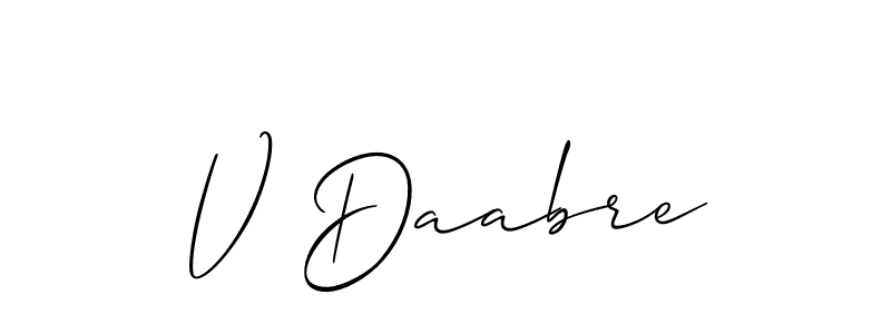 Design your own signature with our free online signature maker. With this signature software, you can create a handwritten (Allison_Script) signature for name V Daabre. V Daabre signature style 2 images and pictures png