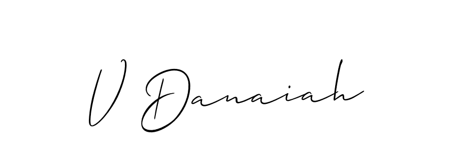 Create a beautiful signature design for name V Danaiah. With this signature (Allison_Script) fonts, you can make a handwritten signature for free. V Danaiah signature style 2 images and pictures png
